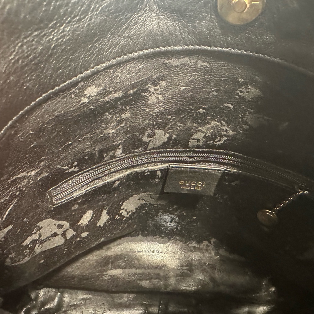 Vintage GUCCI Bamboo Black Leather Satchel Tote - Picture 9 of 14